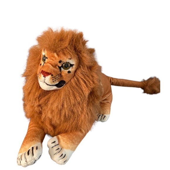 Source Unknown Toys Realistic Plush Lion Lying Down Jungle Safari